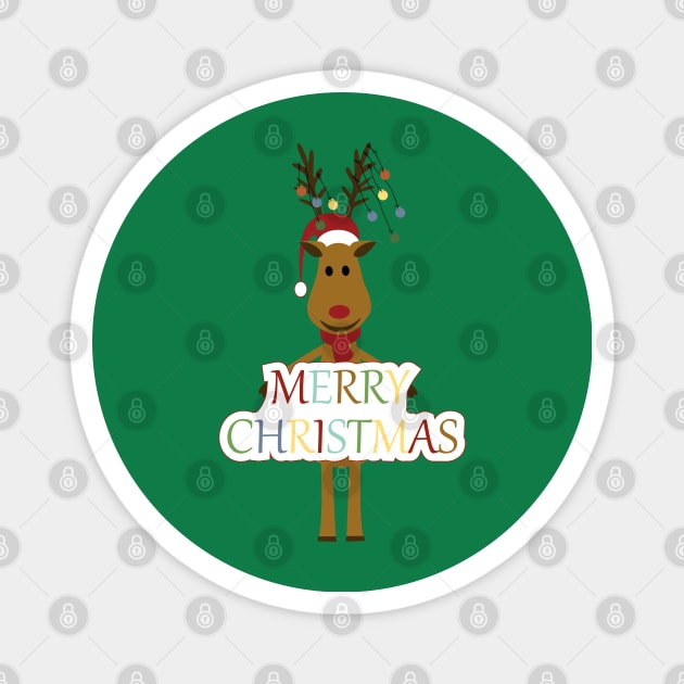 Merry Christmas reindeer Magnet by grafart